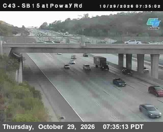 Still from Caltrans’s camera: (C 043) I-15 : Just South Of Poway Road